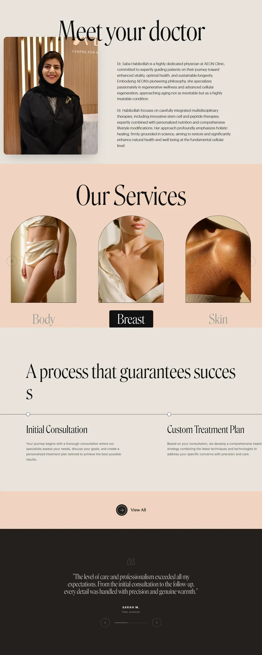 Aeon Clinic website walkthrough