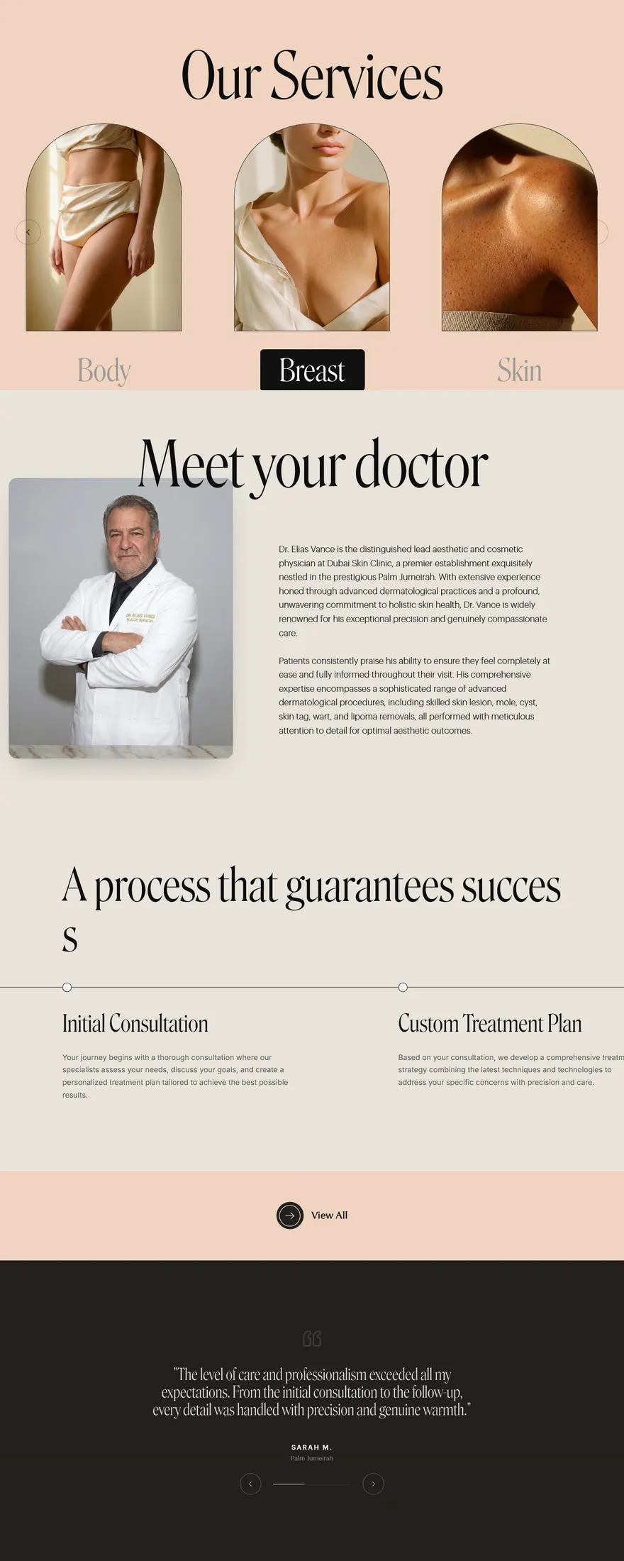 Dubai Skin Clinic website walkthrough