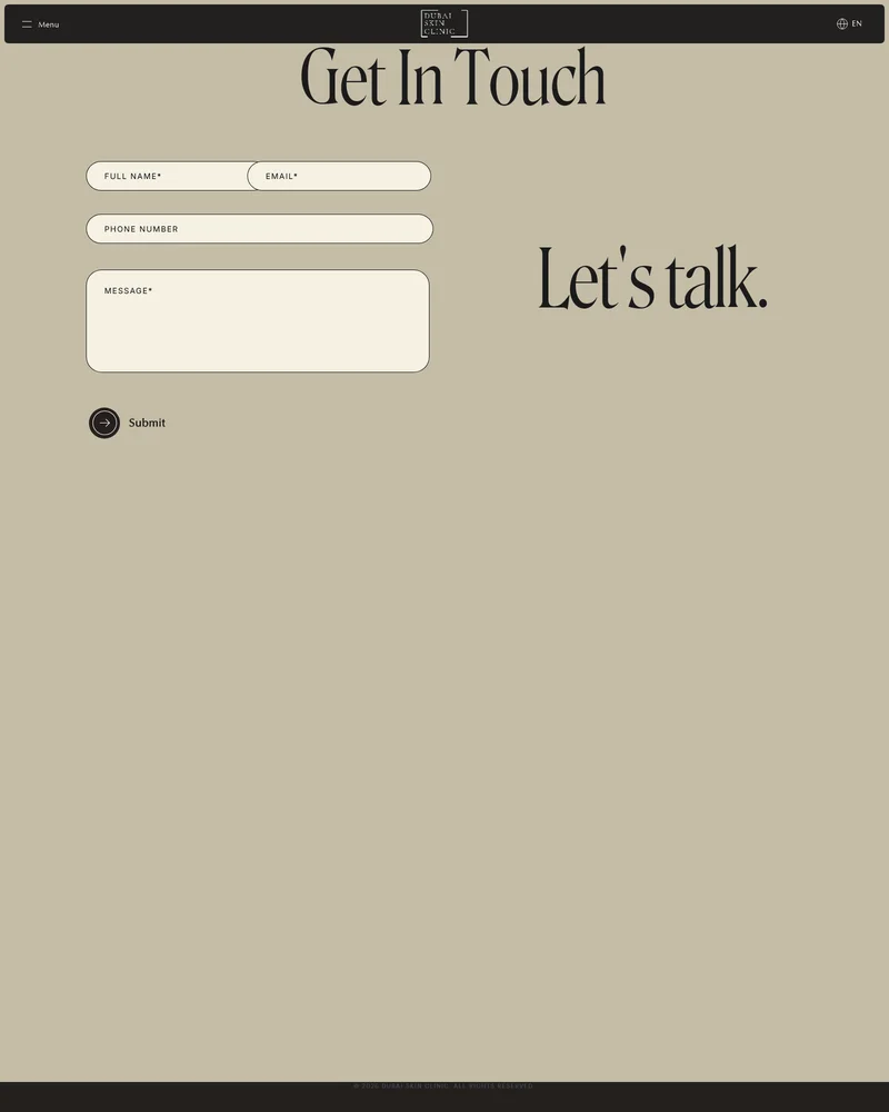 Skin clinic website