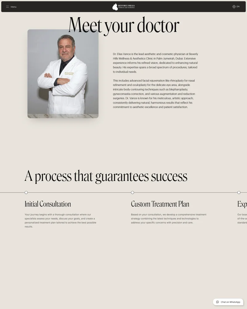 Wellness clinic website